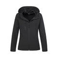 Black Opal - Front - Stedman Womens-Ladies Active Softest Shell Hooded Jacket