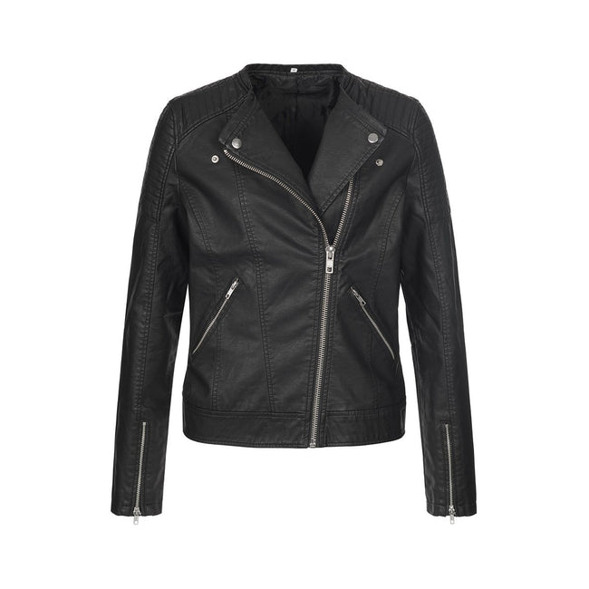 Black Opal - Front - Stedman Womens-Ladies Active Biker Jacket