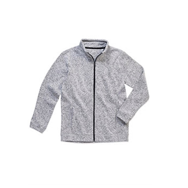 Light Grey Melange - Front - Stedman Mens Active Knitted Fleece
