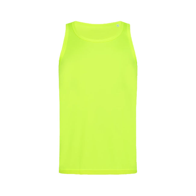Cyber Yellow - Front - Stedman Mens Active Poly Sports Vest