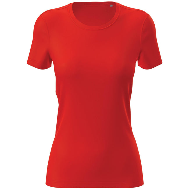 Scarlet Red - Front - Stedman Womens-Ladies Active Sports Tee