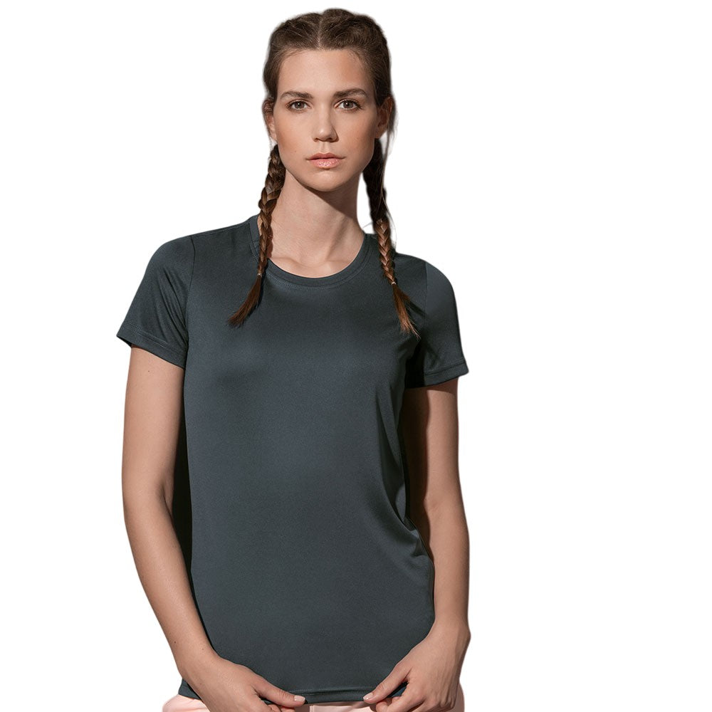 Granite Grey - Back - Stedman Womens-Ladies Active Sports Tee