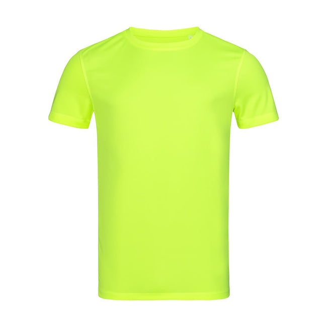 Cyber Yellow - Front - Stedman Mens Set In Mesh T-Shirt