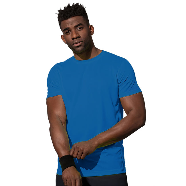 King Blue - Back - Stedman Mens Set In Mesh T-Shirt