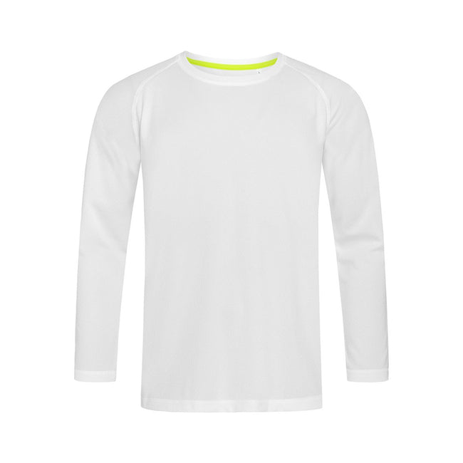 White - Front - Stedman Mens Active 140 Long Sleeved Tee