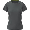 Slate Grey - Front - Stedman Womens-Ladies Raglan Mesh T-Shirt