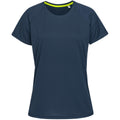 Navy - Front - Stedman Womens-Ladies Raglan Mesh T-Shirt