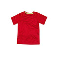Crimson Red - Front - Stedman Childrens-Kids Raglan Mesh T-Shirt
