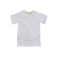 White - Front - Stedman Childrens-Kids Raglan Mesh T-Shirt