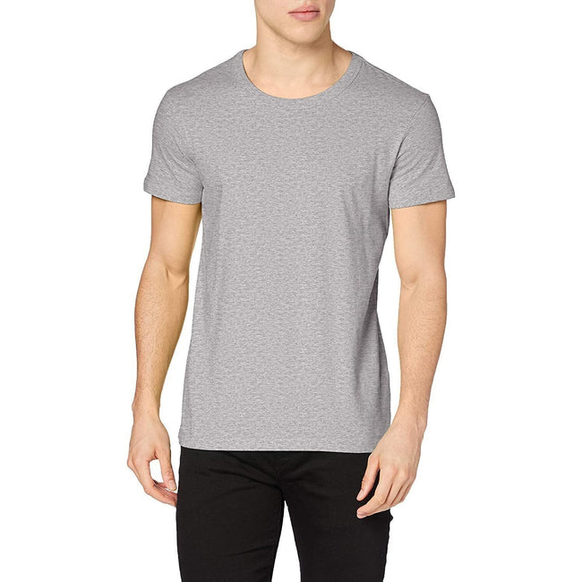 Heather Grey - Side - Stedman Mens Stars Ben Crew Neck Tee