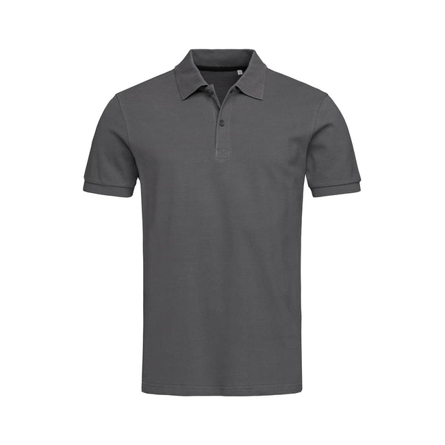 Slate Grey - Front - Stedman Mens Henry Cotton Polo