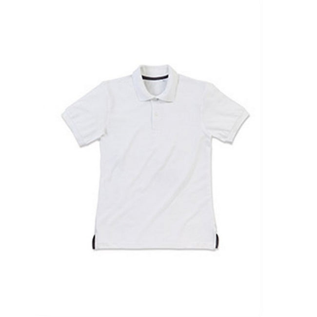 White - Front - Stedman Mens Henry Cotton Polo