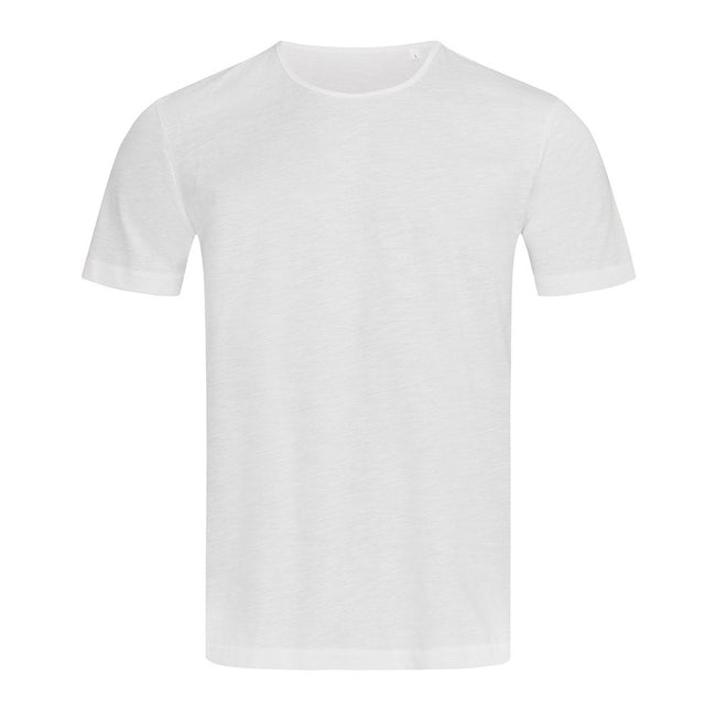 White - Front - Stedman Stars Mens Shawn Slub Crew Neck Tee