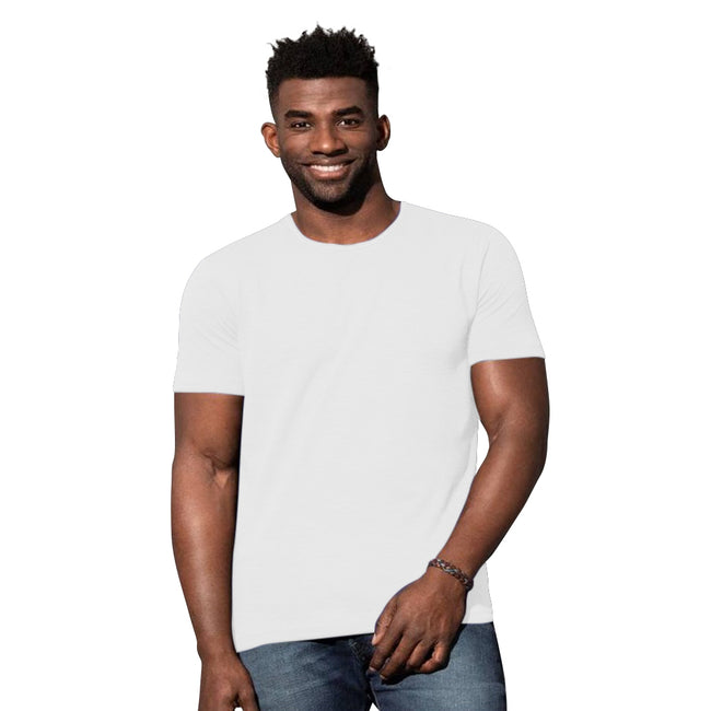 White - Back - Stedman Stars Mens Shawn Slub Crew Neck Tee