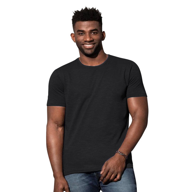 Black Opal - Back - Stedman Stars Mens Shawn Slub Crew Neck Tee