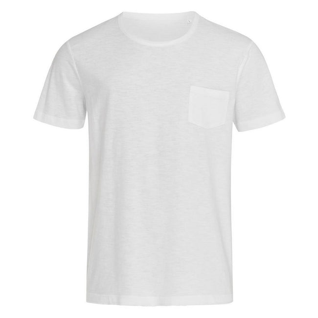 White - Front - Stedman Mens Shawn Oversized Slub Crew Neck Tee