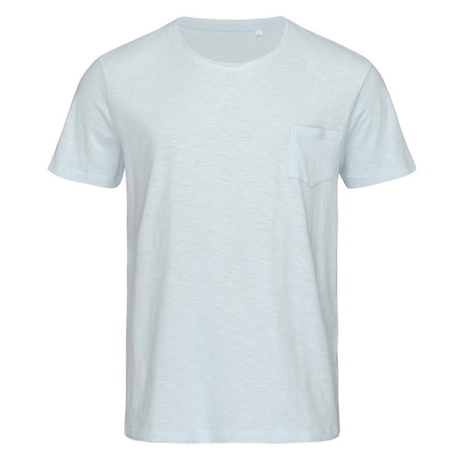 Powder Blue - Front - Stedman Mens Shawn Oversized Slub Crew Neck Tee