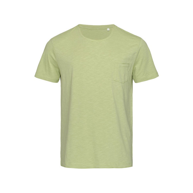 Powder Green - Front - Stedman Mens Shawn Oversized Slub Crew Neck Tee