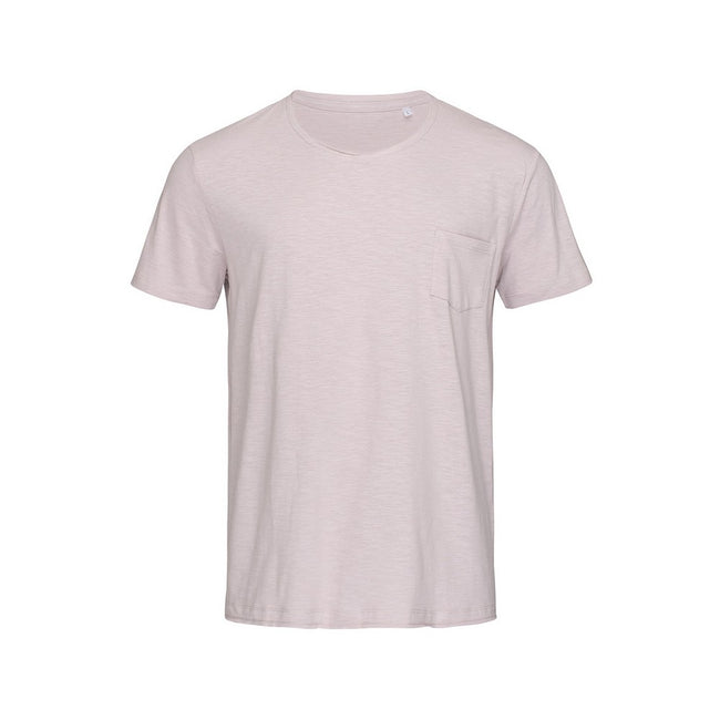 Powder Rose - Front - Stedman Mens Shawn Oversized Slub Crew Neck Tee