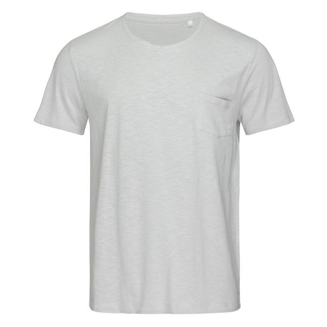 Powder Grey - Front - Stedman Mens Shawn Oversized Slub Crew Neck Tee