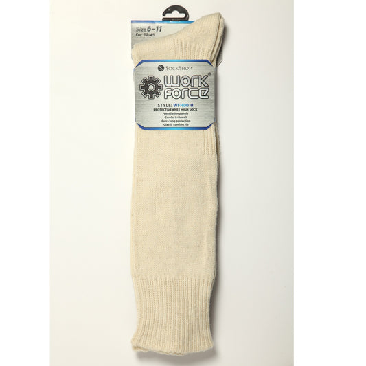 Natural - Front - Work Force Mens Sea Boot Sock