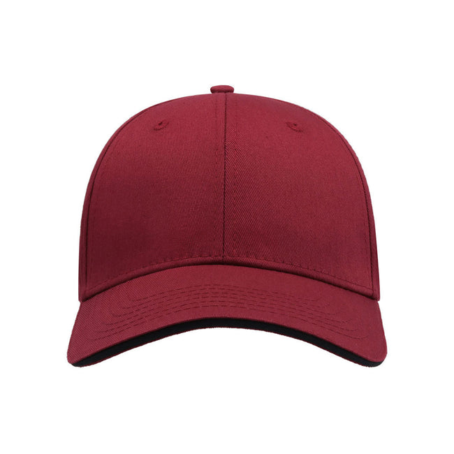 Burgundy - Back - Atlantis Sport Sandwich 6 Panel Baseball Cap (Pack of 2)