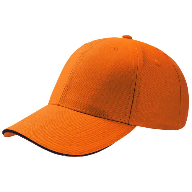 Orange - Front - Atlantis Sport Sandwich 6 Panel Baseball Cap (Pack of 2)