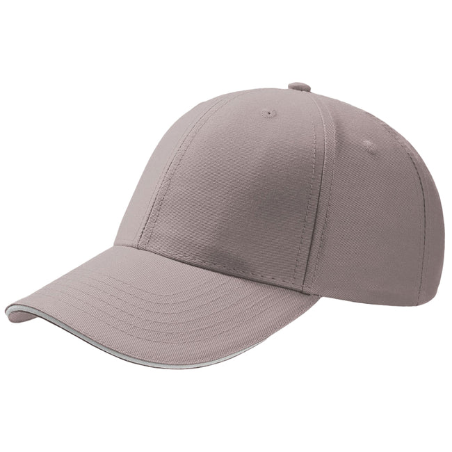 Light Grey - Front - Atlantis Sport Sandwich 6 Panel Baseball Cap (Pack of 2)