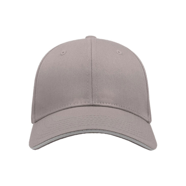 Light Grey - Back - Atlantis Sport Sandwich 6 Panel Baseball Cap (Pack of 2)