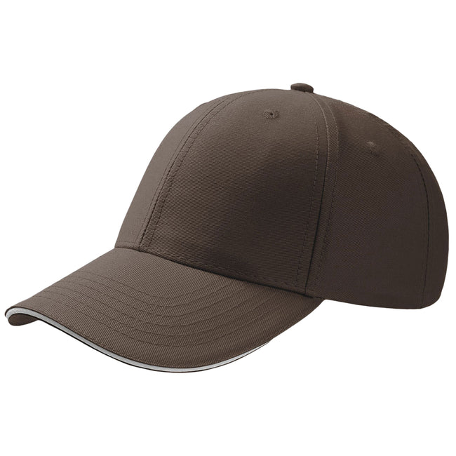 Grey - Front - Atlantis Sport Sandwich 6 Panel Baseball Cap (Pack of 2)