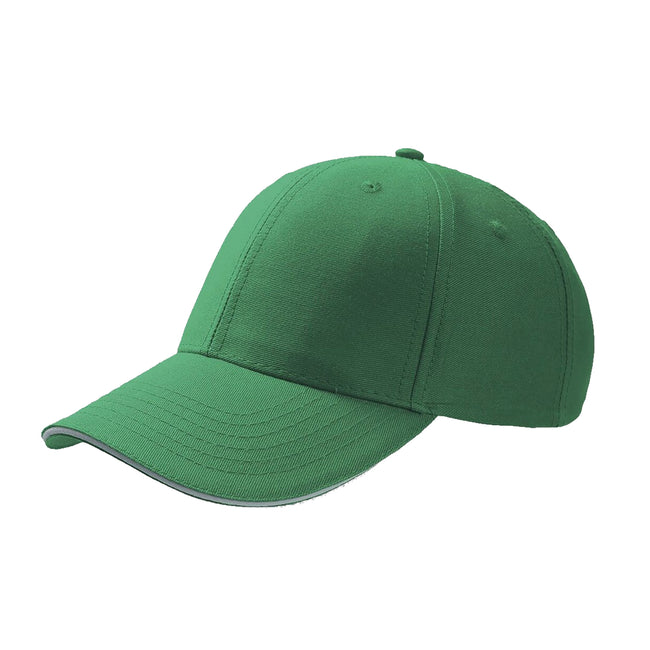 Green - Front - Atlantis Sport Sandwich 6 Panel Baseball Cap (Pack of 2)