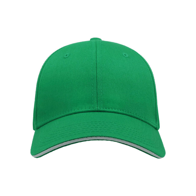 Green - Back - Atlantis Sport Sandwich 6 Panel Baseball Cap (Pack of 2)
