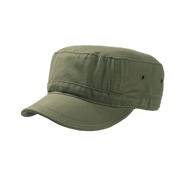 Olive - Front - Atlantis Chino Cotton Urban Military Cap (Pack of 2)