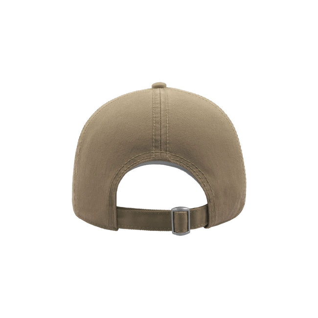 Khaki - Back - Atlantis Action 6 Panel Chino Baseball Cap (Pack of 2)