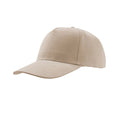 Khaki - Front - Atlantis Liberty Five Heavy Brush Cotton 5 Panel Cap (Pack Of 2)