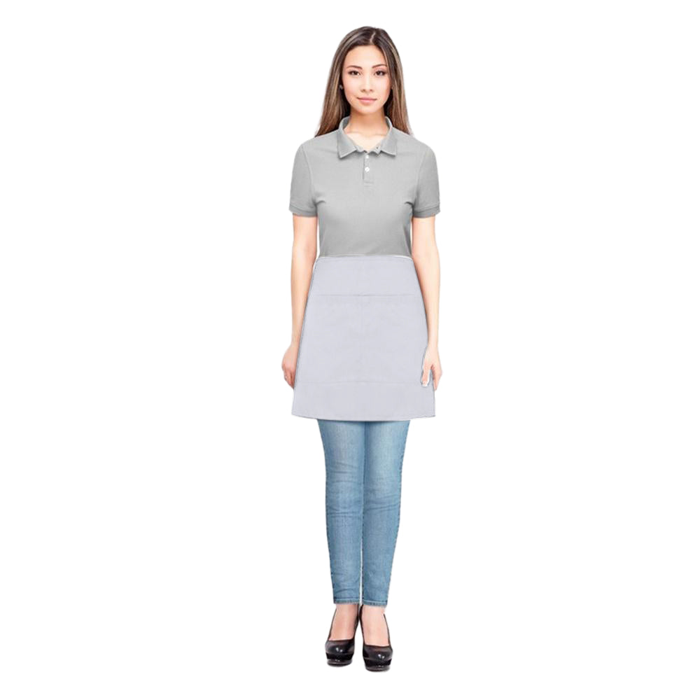 White - Back - Absolute Apparel Adults Workwear Waist Apron With Pocket (Pack of 2)