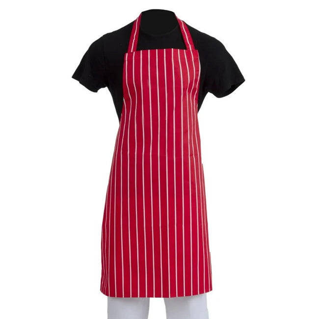 Red-White - Back - BonChef Butcher Full Length Apron (Pack of 2)