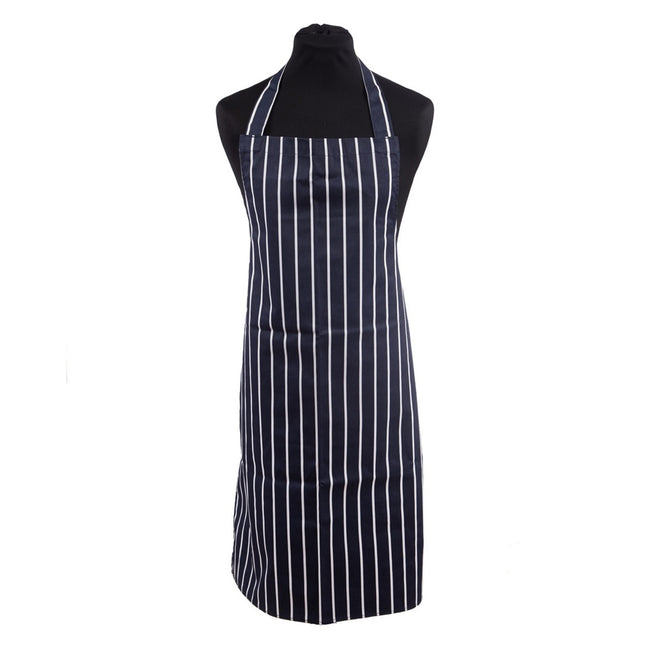 Navy-White - Side - BonChef Butcher Full Length Apron (Pack of 2)
