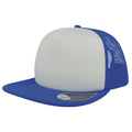 White - Front - Atlantis Unisex Snap 90s Flat Visor 5 Panel Trucker Cap