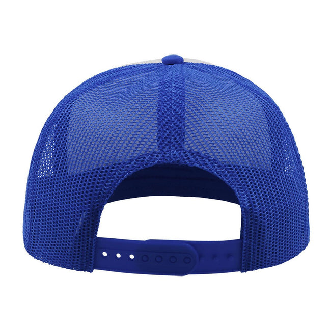 White - Side - Atlantis Unisex Snap 90s Flat Visor 5 Panel Trucker Cap