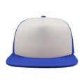 White - Lifestyle - Atlantis Unisex Snap 90s Flat Visor 5 Panel Trucker Cap