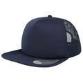 Navy - Front - Atlantis Unisex Snap 90s Flat Visor 5 Panel Trucker Cap