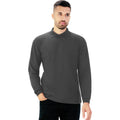 Charcoal - Front - Casual Classic Mens Long Sleeve Polo
