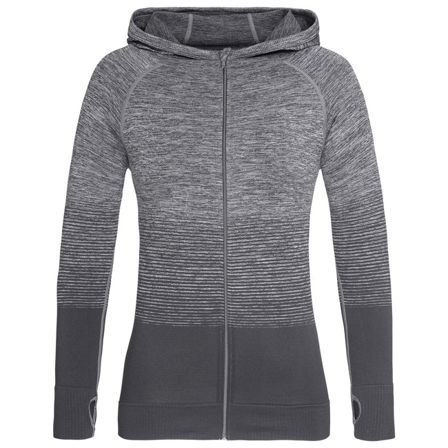 Light Grey Transition - Front - Stedman Womens-Ladies Active Seamless Raglan Jacket