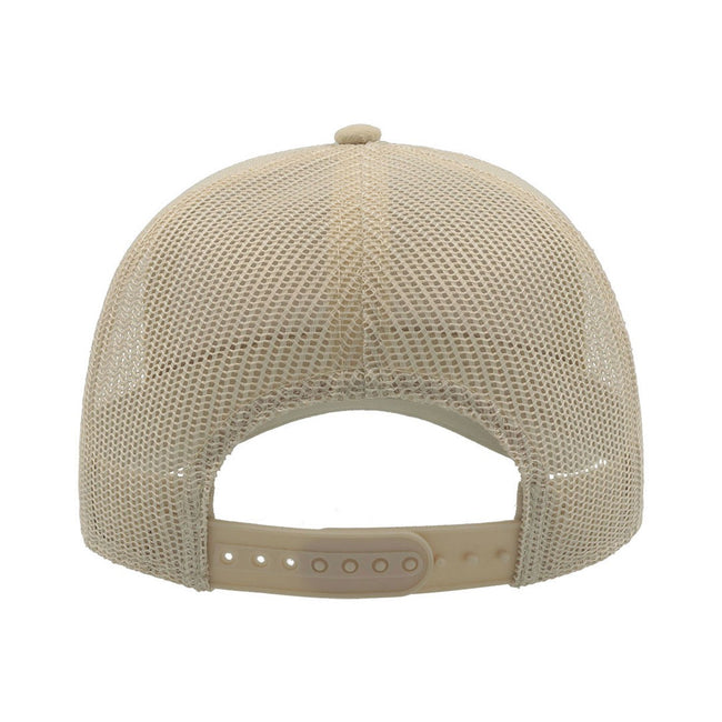 Beige - Back - Atlantis Rapper Faux Suede 5 Panel Trucker Cap