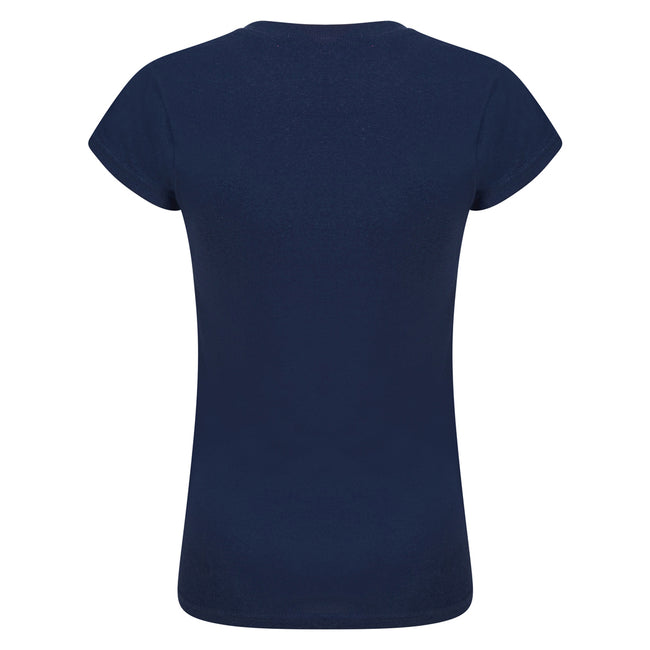 Navy - Side - Casual Classic Womens-Ladies T-Shirt