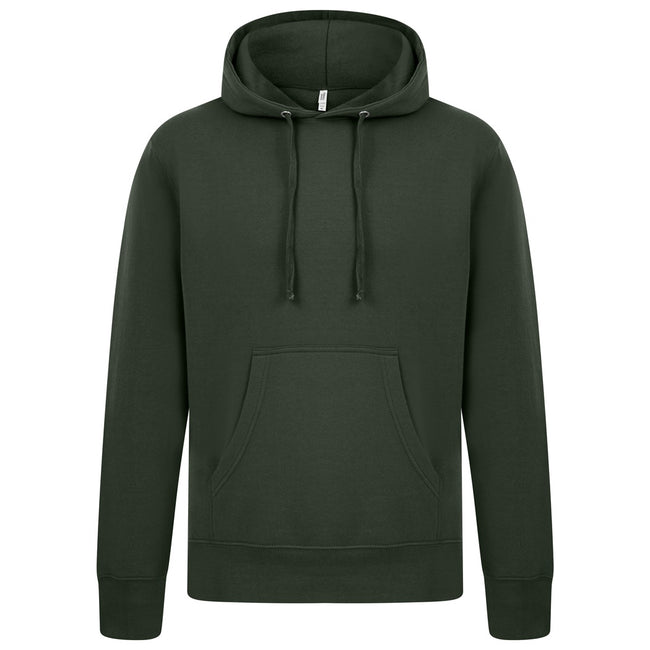 Forest Green - Front - Casual Classics Mens Ringspun Cotton Hoodie