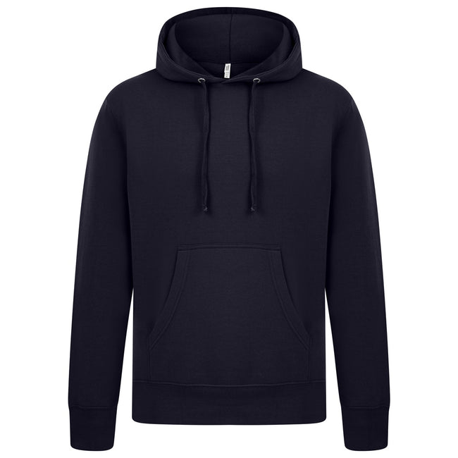 Navy - Front - Casual Classics Mens Ringspun Cotton Hoodie