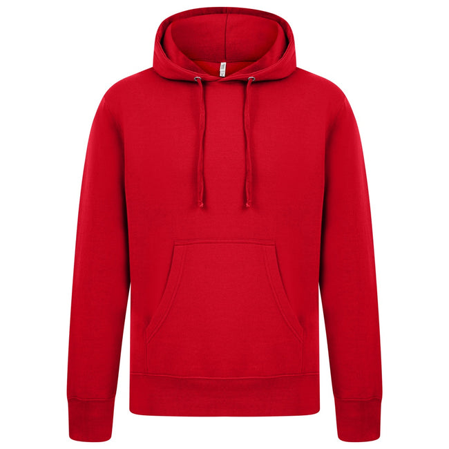 Red - Front - Casual Classics Mens Ringspun Cotton Hoodie