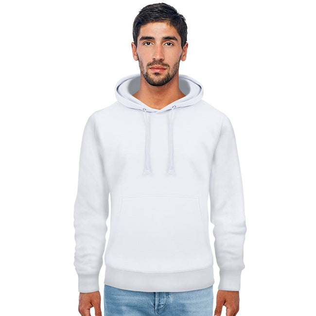 White - Side - Casual Classics Mens Ringspun Cotton Hoodie